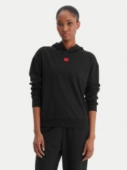 HUGO Bluza Signature 50556816 Czarny Regular Fit. Czarne bluzy bez kaptura damskie Hugo, l, z bawełny. Za 319.99 zł.