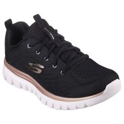 Buty sportowe damskie Skechers Get Connected. Czarne buty sportowe na co dzień damskie Skechers, bez wzorów, z materiału. Za 390.00 zł.