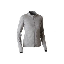 Bluza na zamek Gym & Pilates 100 damska. Czarne bluzy bez kaptura damskie DOMYOS, xl, bez wzorów, z bawełny, bez ramiączek, bez kaptura. W wyprzedaży za 39.99 zł.
