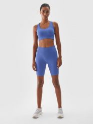 4F Legginsy kolarki treningowe damskie - granatowe XS/S. Niebieskie legginsy damskie 4f, s, bez wzorów, z dzianiny. W wyprzedaży za 69.99 zł.