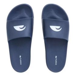 Klapki sportowe Turbo Classic. Niebieskie klapki damskie TURBO, bez wzorów, bez obcasa. Za 59.00 zł.