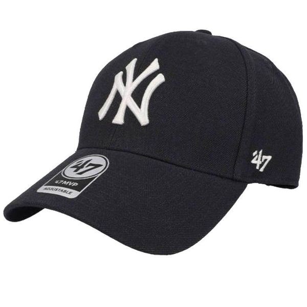 Czapka Z Daszkiem Unisex Dla Dorosłych New York Yankees. Niebieskie czapki męskie 47 Brand, bez wzorów, z materiału. Za 153.99 zł.