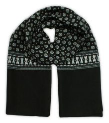 Męski Szalik Elegancki Miękki, Dwustronny, Śliski - ALTIES - Czerń w Regularny Wzór. Szaliki męskie Alties, na zimę, bez wzorów, z materiału. Za 55.00 zł.