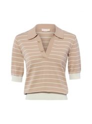Liu Jo Collection koszulka z dzianiny Kobiety Sztuczne włókno brązowy|biały, XS. Białe bluzki sportowe damskie Liu Jo Collection, xs, z dzianiny, bez kołnierzyka, bez ramiączek. Za 379.95 zł.