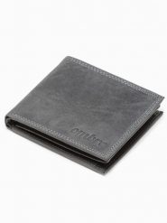 Portfel męski skórzany - czarny A092 - uniwersalny. Czarne portfele męskie Ombre Clothing, bez wzorów, z materiału. Za 69.99 zł.