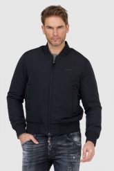 EMPORIO ARMANI Dwustronna kurtka męska w logo. Czarne kurtki męskie Emporio Armani, m, bez wzorów, bez kaptura. W wyprzedaży za 999.99 zł.