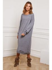 Joséfine Sukienka dzianinowa "Estudiente" w kolorze szarym rozmiar: XL. Szare sukienki damskie Joséfine, xl, bez wzorów, z dzianiny, bez kołnierzyka, bez ramiączek, maxi. Za 216.95 zł.