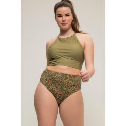 Damskie Figi od bikini nadruk w liście wysoki stan. Zielone bikini damskie Ulla Popken, bez wzorów, plus size. Za 93.99 zł.