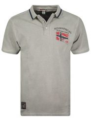 Geographical Norway Koszulka polo w kolorze szarym rozmiar: M. Szare koszulki polo męskie Geographical Norway, m, bez wzorów, z bawełny, bez ramiączek. Za 70.41 zł.