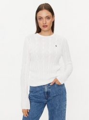 Polo Ralph Lauren Sweter 211891640001 Biały Regular Fit. Białe swetry klasyczne damskie Polo Ralph Lauren, xl, z bawełny, bez kołnierzyka. Za 499.99 zł.