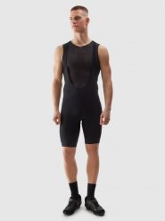 4F Spodenki rowerowe z szelkami męskie - czarne S. Czarne szorty sportowe męskie 4f, l, z dzianiny, rowerowe. W wyprzedaży za 139.99 zł.