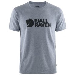 Koszulka z bawełny męska Fjallraven Logo T-shirt. Szare t-shirty męskie Fjällräven, m, bez wzorów, z bawełny, bez kołnierzyka. Za 190.99 zł.