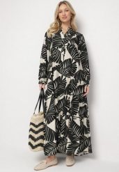 Czarna Wiskozowa Sukienka o Rozkloszowanym Kroju w Liście Rivvesa. Czarne sukienki damskie Born2be, na co dzień, m, bez wzorów, z wiskozy, eleganckie, bez kołnierzyka, bez ramiączek, maxi, proste. W wyprzedaży za 111.99 zł.