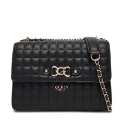 Torebka Guess. Czarne torebki klasyczne damskie Guess, z aplikacjami, wizytowe, bez kołnierzyka, bez ramiączek. Za 439.99 zł.