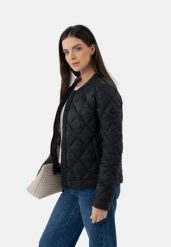 Krótka, pikowana kurtka J-MANOLA. Czarne kurtki damskie Volcano, m, bez wzorów, z jeansu, bez kaptura. Za 249.99 zł.