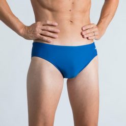 Slipki pływackie męskie Nabaiji 100 Basic. Białe kąpielówki męskie NABAIJI, l, bez wzorów, z elastanu, do pływania. Za 19.99 zł.