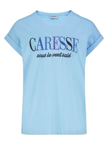 Sublevel Koszulka w kolorze błękitnym rozmiar: XL. Niebieskie bluzki damskie Sublevel, xl, bez wzorów, bez kołnierzyka. Za 43.99 zł.