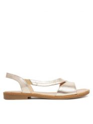 Lasocki Sandały CEO-WI23-FOXI-95 Złoty. Żółte sandały damskie Lasocki, bez wzorów, ze skóry, bez obcasa, na płaskiej podeszwie. Za 149.99 zł.