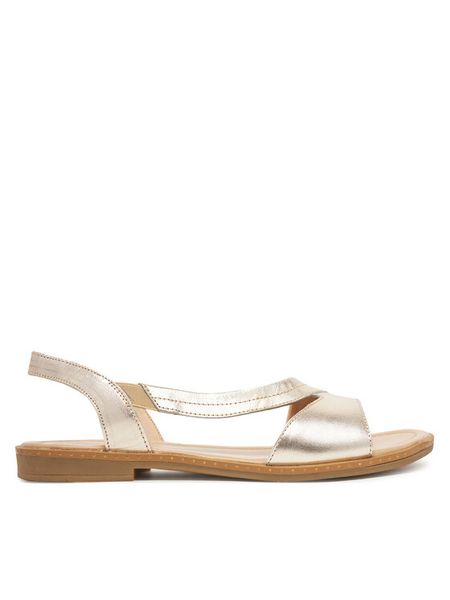 Lasocki Sandały CEO-WI23-FOXI-95 Złoty. Żółte sandały damskie Lasocki, bez wzorów, ze skóry, bez obcasa, na płaskiej podeszwie. Za 149.99 zł.