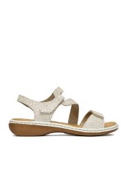 Rieker Sandały CEO-659C7-81 Beżowy. Brązowe sandały damskie Rieker, bez wzorów, ze skóry, bez obcasa, na płaskiej podeszwie. Za 319.99 zł.