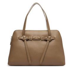Torebka Tommy Hilfiger. Brązowe torebki klasyczne damskie Tommy Hilfiger, bez wzorów, bez dodatków. Za 649.99 zł.