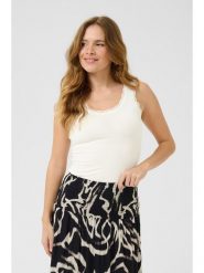 Kaffe Top w kolorze kremowym rozmiar: XS. Brązowe topy damskie Kaffe, xs, bez wzorów, bez kołnierzyka. Za 78.99 zł.