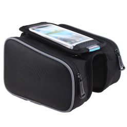 Torba rowerowa na ramę z kieszenią na smartfon 5,5'' Sahoo. Czarne torebki klasyczne damskie SAHOO, bez wzorów, z nylonu, bez dodatków. W wyprzedaży za 48.36 zł.