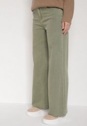 Ciemnobeżowe Bawełniane Szerokie Jeansy z Wysokim Stanem Mhyrlia. Brązowe jeansy damskie Born2be, z podwyższonym stanem. Za 99.99 zł.