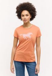 DAMSKA KOSZULKA MUSTANG T-shirty LOGO Loa Dusted Clay 1015161 7265. Białe bluzki damskie Mustang, m, bez wzorów, z bawełny, bez kołnierzyka. Za 69.99 zł.