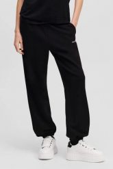 KARL LAGERFELD Czarne damskie spodnie dresowe Ikon Peak-a-Boo, Rozmiar M. Czarne spodnie dresowe damskie Karl Lagerfeld, m, bez wzorów, z dresówki. W wyprzedaży za 426.99 zł.