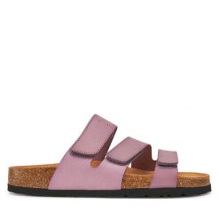 Klapki Dr. Brinkmann. Fioletowe klapki damskie Dr. Brinkmann, bez wzorów, bez obcasa. Za 269.99 zł.