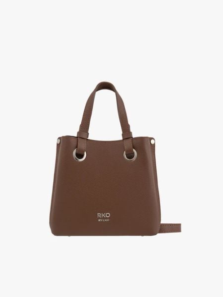 Brązowa torebka. Brązowe torebki klasyczne damskie Ryłko, bez wzorów, ze skóry, bez dodatków. Za 399.99 zł.