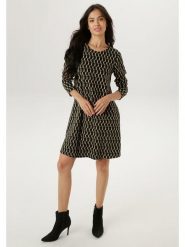 Aniston Sukienka w kolorze beżowo-czarnym rozmiar: 38. Brązowe sukienki damskie Aniston, bez wzorów, bez kołnierzyka, bez ramiączek, mini. Za 123.82 zł.