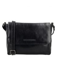 HIDE & STITCHES Skórzana torebka w kolorze czarnym - 25 x 19 x 7 cm rozmiar: onesize. Czarne torebki klasyczne damskie HIDE & STITCHES, bez wzorów, z materiału, bez dodatków. Za 217.99 zł.