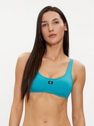 Calvin Klein Swimwear Góra od bikini KW0KW02344 Turkusowy. Niebieskie bikini damskie Calvin Klein Swimwear, bez wzorów. Za 138.99 zł.