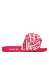 LOVE MOSCHINO Klapki JA28312G0MIW360A Różowy. Czerwone klapki damskie Love Moschino, bez wzorów, z materiału, bez obcasa. Za 499.99 zł.