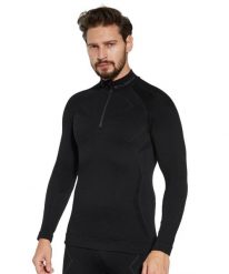 Bluza męska z krótkim ekspresem wełniana Brubeck EXTREME MERINO. Niebieskie bluzy bez kaptura męskie Brubeck, m, z wełny. Za 423.49 zł.