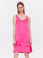 Liu Jo Beachwear Sukienka koktajlowa VA3101 T3416 Różowy Relaxed Fit. Czerwone sukienki damskie Liu Jo Beachwear, s, bez wzorów, z syntetyku, wizytowe, bez kołnierzyka, bez ramiączek. Za 369.99 zł.