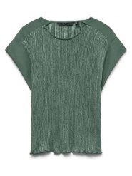 Vero Moda Bluzka w kolorze zielonym rozmiar: XL. Zielone bluzki damskie Vero Moda, xl, bez wzorów, bez kołnierzyka, bez ramiączek. Za 111.33 zł.