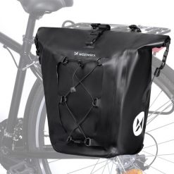 Torba rowerowa na bagażnik Wozinsky wodoodporna 25 L czarny. Czarne torebki klasyczne damskie Wozinsky, bez wzorów, bez dodatków. Za 199.99 zł.