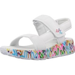 Sandały SKECHERS 314094L Biały. Białe sandały damskie Skechers, z materiału, bez zapięcia. Za 188.99 zł.