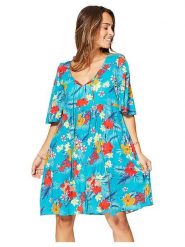 Ipanima Sukienka w kolorze błękitnym ze wzorem rozmiar: 34/36. Niebieskie sukienki damskie Ipanima, na co dzień, bez wzorów, z wiskozy, klasyczne, bez kołnierzyka, bez ramiączek, midi, proste. Za 78.99 zł.