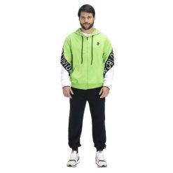 Bluza z kaptur na co dzień na siłownię. Czarne bluzy z kapturem męskie LEONE 1947 APPAREL, z bawełny. W wyprzedaży za 201.87 zł.