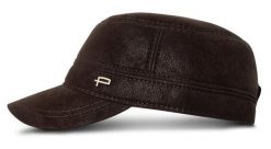 Ocieplana Czapka Męska z Daszkiem - Ekoskóra - Pako Jeans - Brązowa. Brązowe czapki męskie Pako Jeans, na zimę, bez wzorów, z elastanu. Za 89.00 zł.