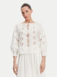 Liu Jo Bluzka WA5257 T4853 Biały Relaxed Fit. Białe bluzki damskie Liu Jo, bez wzorów, z bawełny, bez ramiączek. Za 579.99 zł.