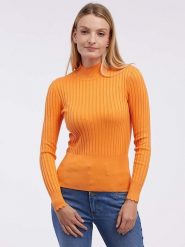Orsay Sweter w kolorze pomarańczowym rozmiar: S. Pomarańczowe golfy damskie ORSAY, s, bez wzorów, prążkowane, bez ramiączek. Za 87.81 zł.