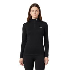 Koszulka z długim rękawem damska 100% wełny merynosów - Bjork 210. Czarne t-shirty damskie FJORK MERINO, m, bez wzorów, z wełny, bez kołnierzyka. Za 579.00 zł.