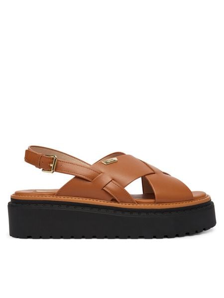 Liu Jo Sandały Bessie 02 SA6161 P0102 Brązowy. Brązowe sandały damskie Liu Jo, bez wzorów, ze skóry, bez obcasa, na koturnie. Za 559.99 zł.