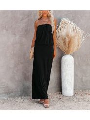 LA Angels Sukienka w kolorze czarnym rozmiar: M. Czarne sukienki damskie LA Angels, na co dzień, m, bez wzorów, bez kołnierzyka, bez ramiączek, maxi, proste. Za 140.20 zł.