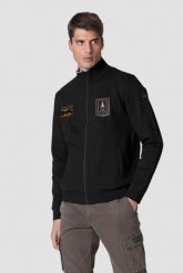 AERONAUTICA MILITARE Czarna męska bluza rozpinana. Czarne bluzy bez kaptura męskie AERONAUTICA MILITARE, l. W wyprzedaży za 589.99 zł.